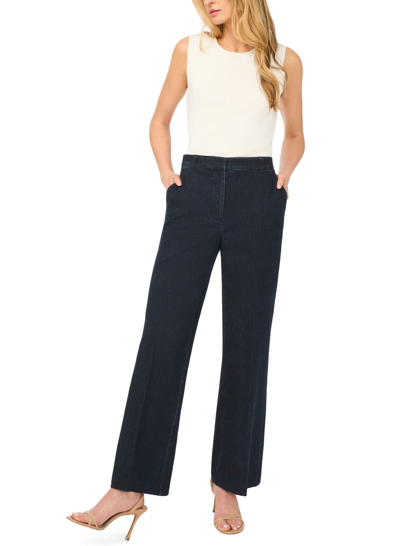 Ted Baker CARINA Dark Rinse Smart Wide Leg Jeans NAVY