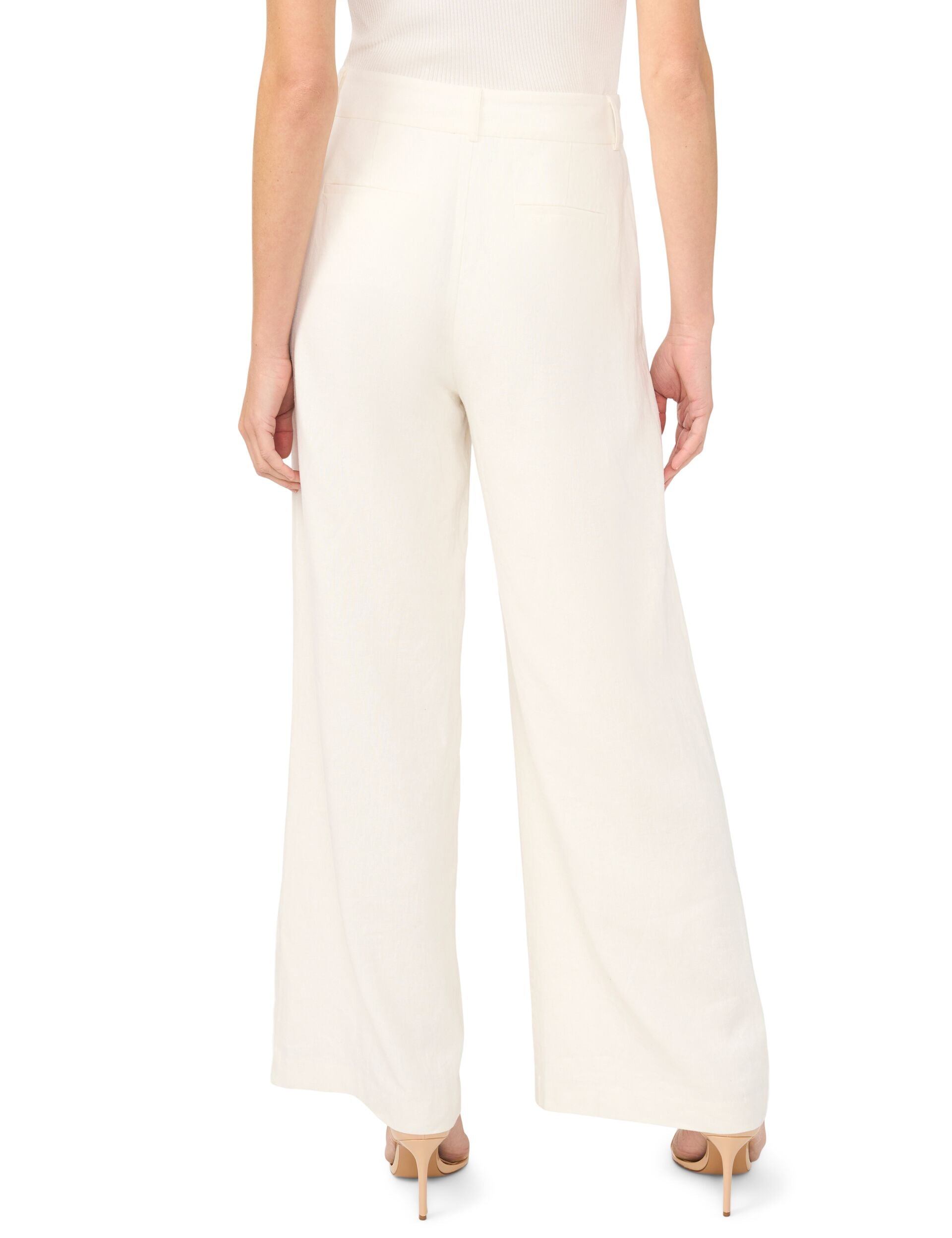 Ted Baker BEATRICE Linen Blend Tailored Wide Leg Pants IVORY