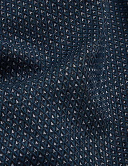 Ted Baker DURAND Micro Geo Jacquard Long Sleeve Polo NAVY