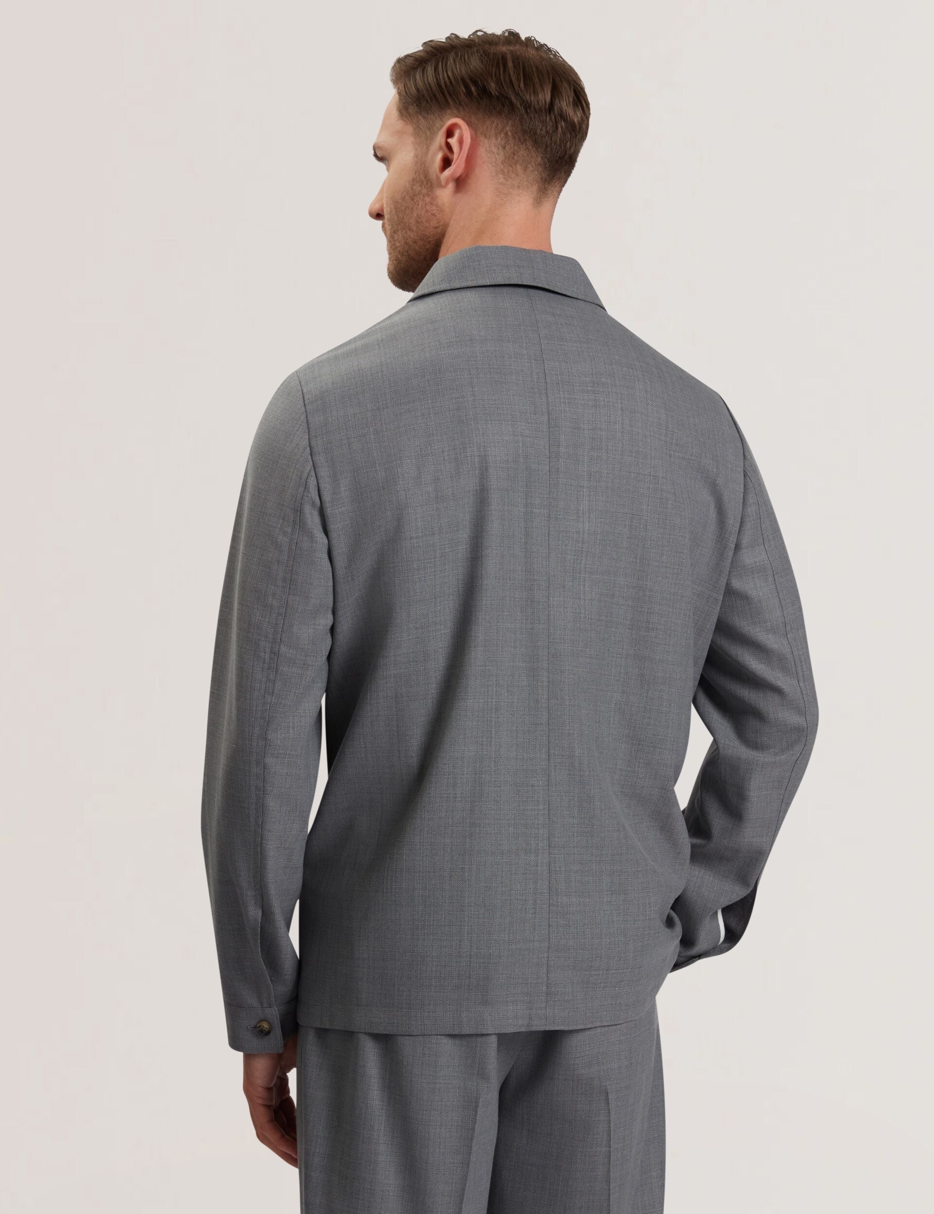 Ted Baker SELWYNJ - Grey Lightweight Wool Blend Shirt Jacket MID GREY