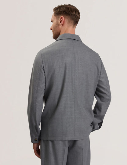 Ted Baker SELWYNJ - Grey Lightweight Wool Blend Shirt Jacket MID GREY
