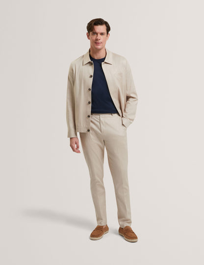 Ted Baker RUBINOJ - Smart Woven Cotton Harrington Jacket TAUPE