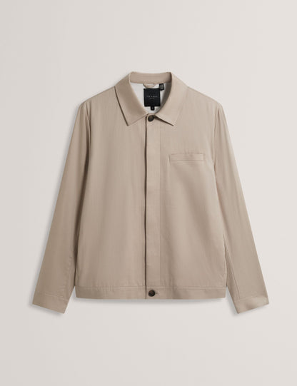 Ted Baker RUBINOJ - Smart Woven Cotton Harrington Jacket TAUPE