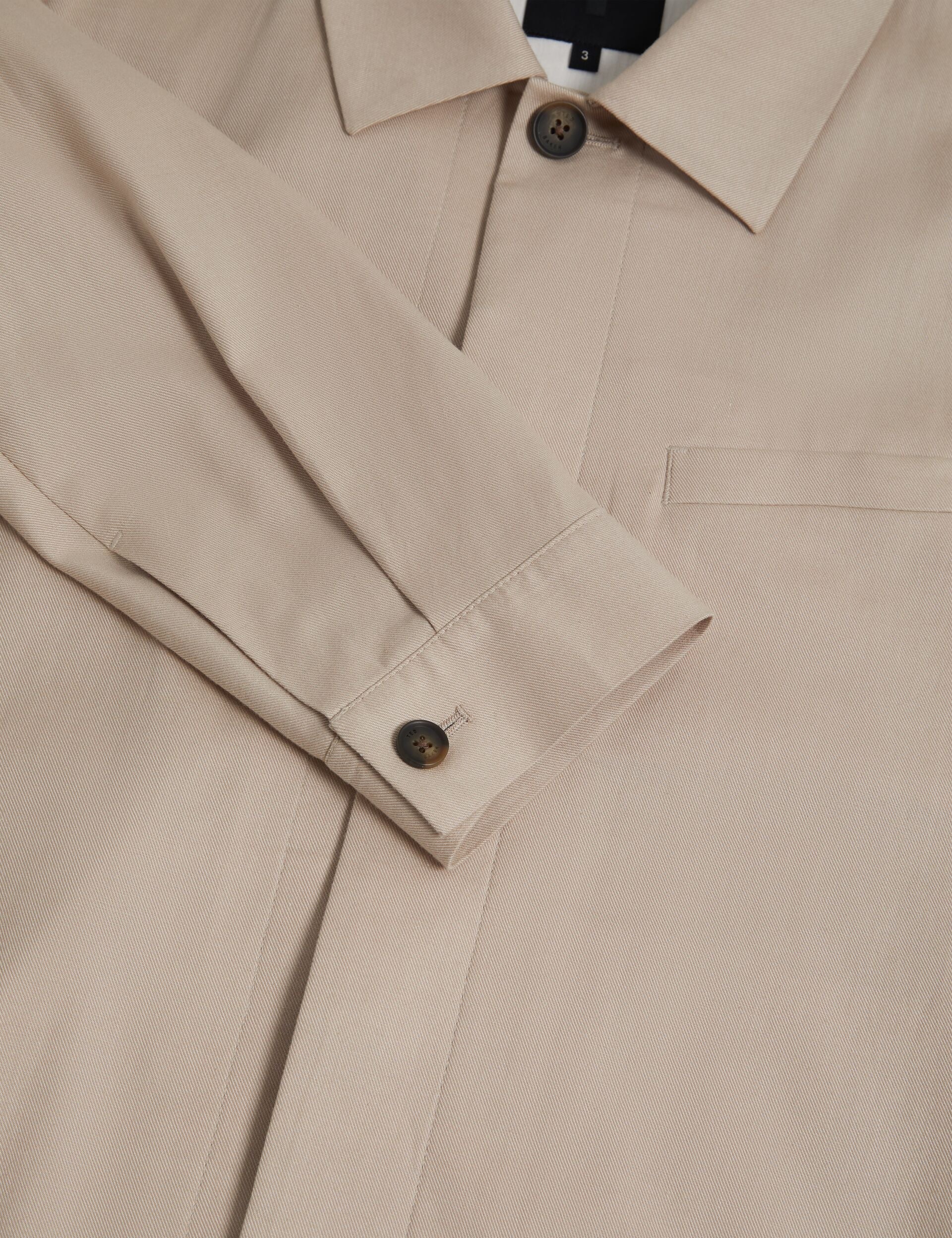 Ted Baker RUBINOJ - Smart Woven Cotton Harrington Jacket TAUPE