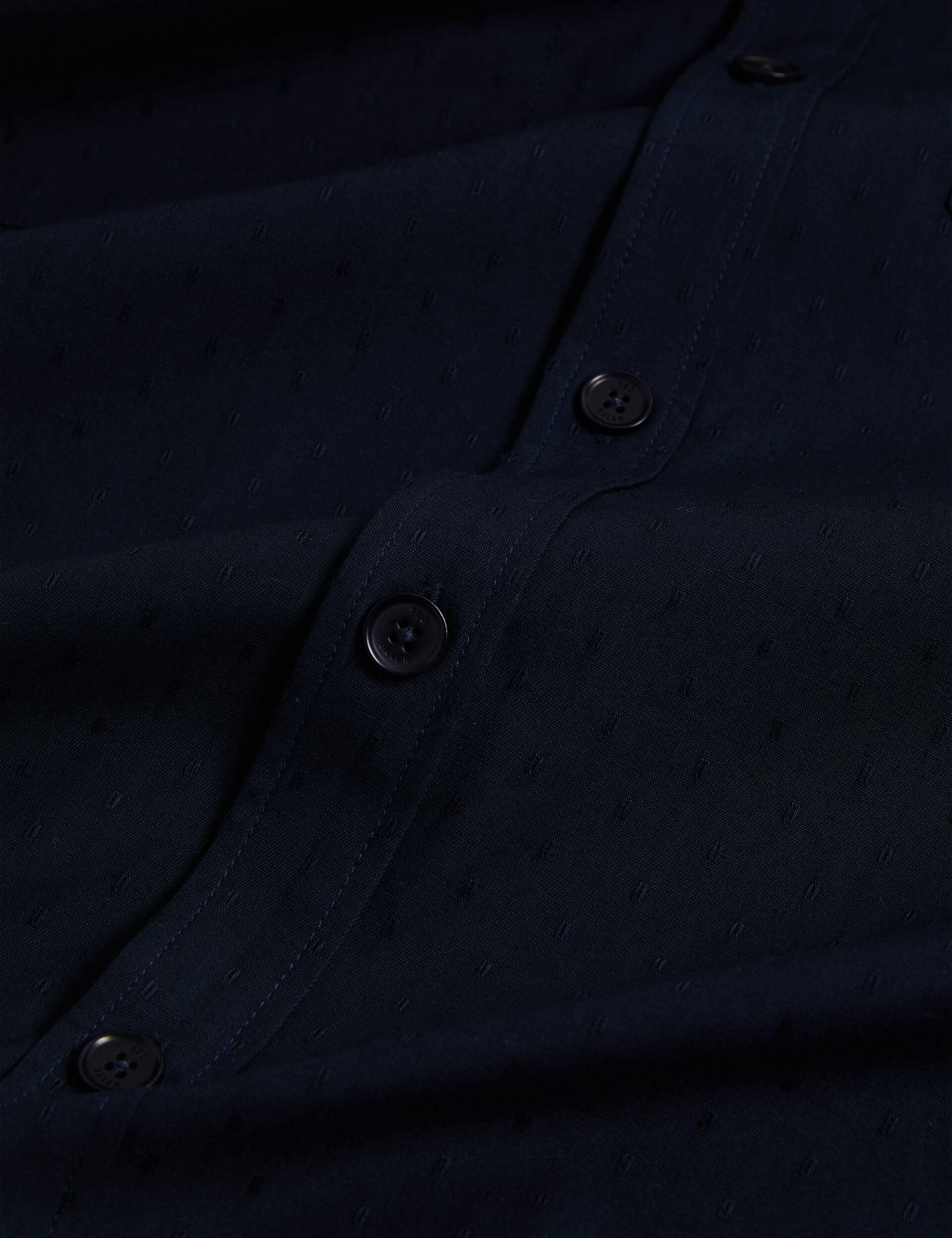 Ted Baker LEVON Jacquard Dotted Texture Utility Overshirt NAVY