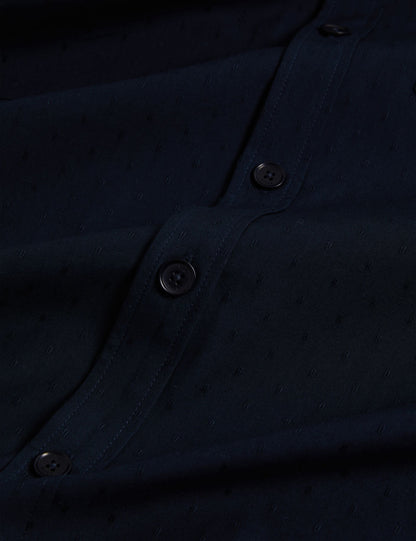 Ted Baker LEVON Jacquard Dotted Texture Utility Overshirt NAVY