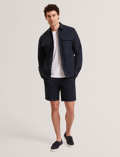 Ted Baker LEVON Jacquard Dotted Texture Utility Overshirt NAVY
