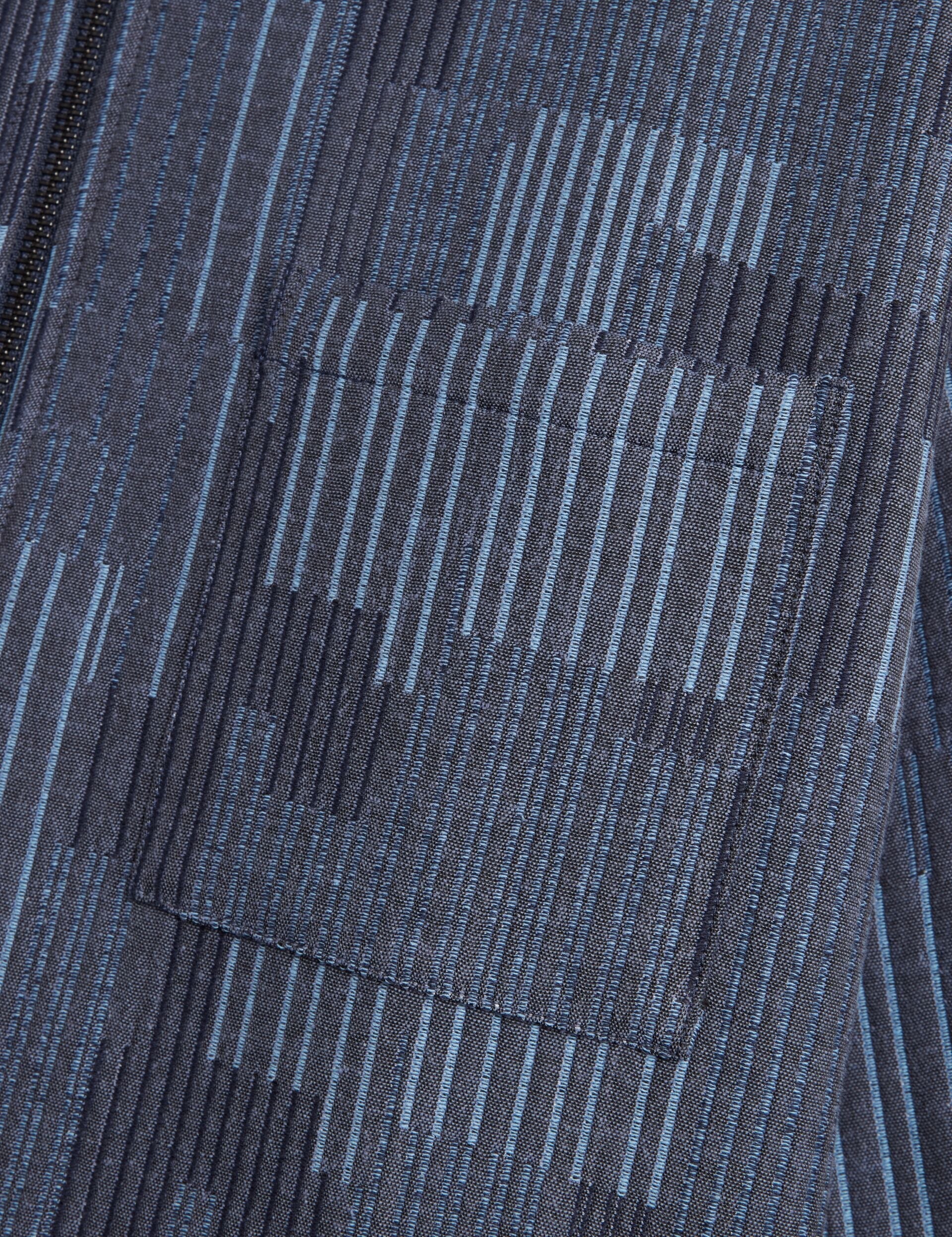 Ted Baker IWOJAN Mixed Weave Stripe Zip-Through Overshirt NAVY BLUE