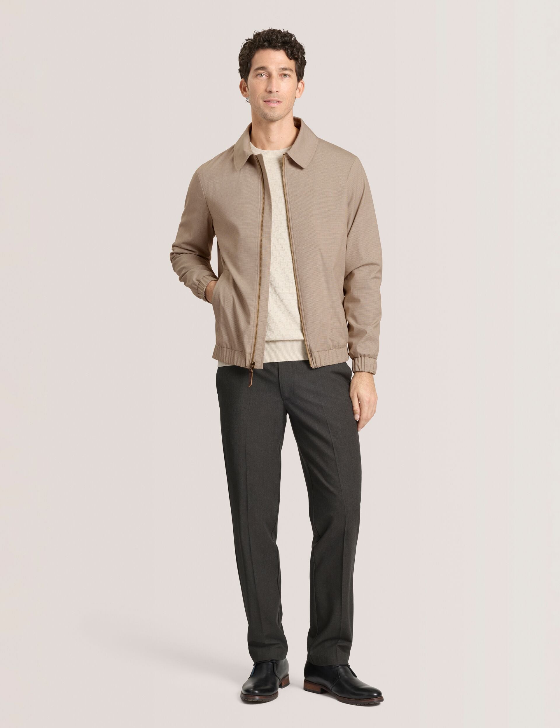 Ted Baker WINGATE Harrington Zip-Through Bomber Jacket TAN