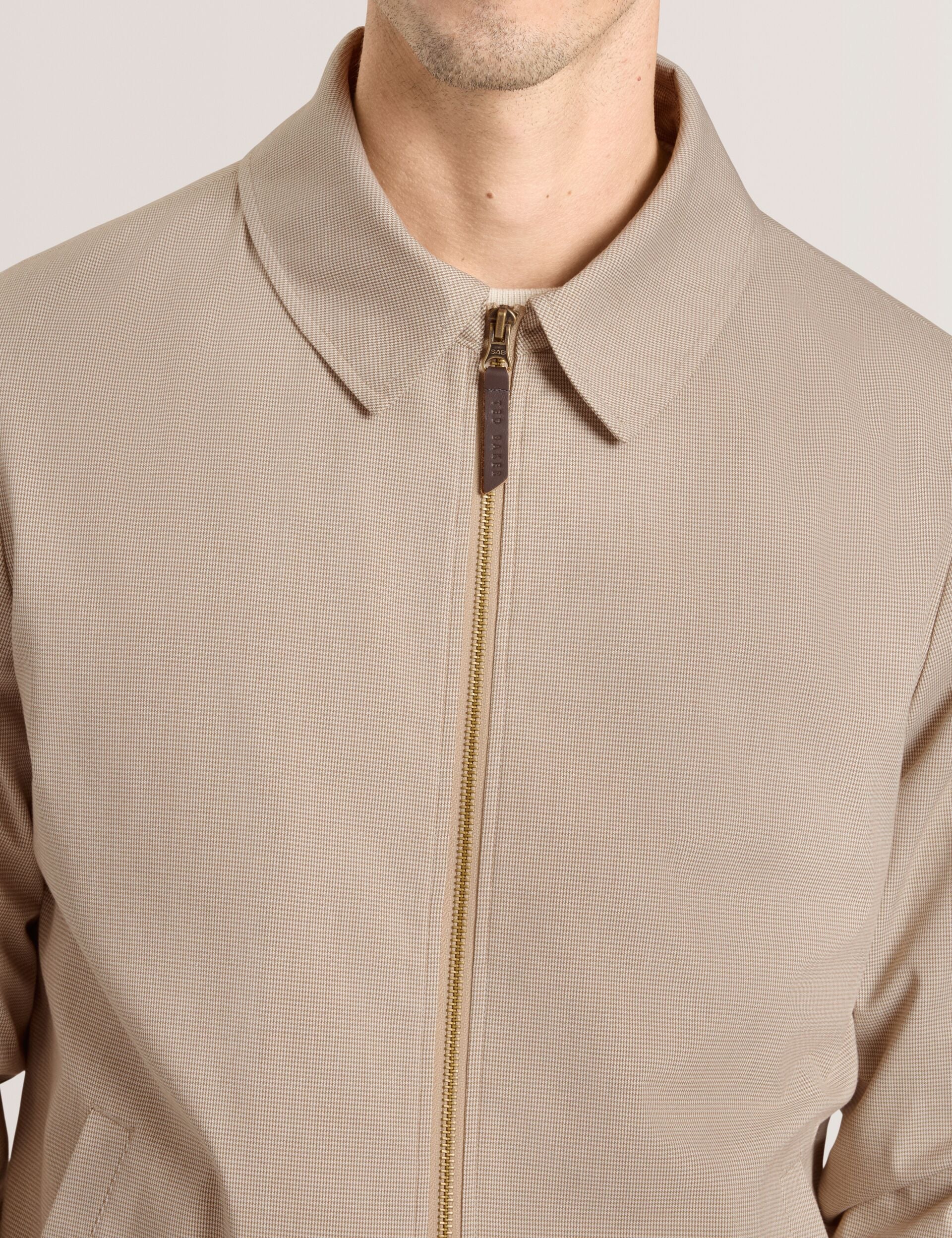 Ted Baker WINGATE Harrington Zip-Through Bomber Jacket TAN