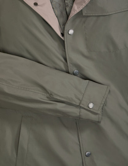 Ted Baker WALDEN Houndstooth Cotton Blend Coach Jacket KHAKI