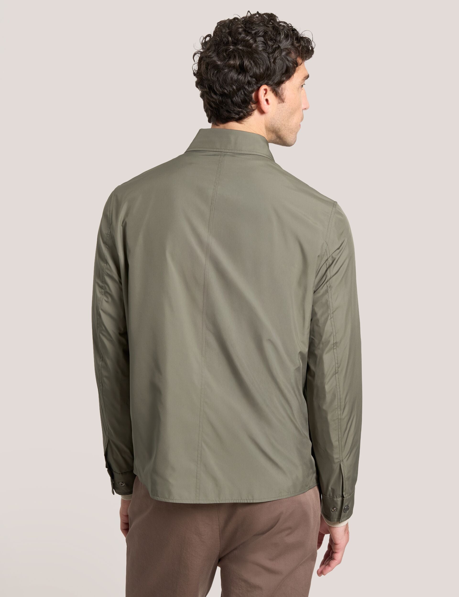 Ted Baker WALDEN Houndstooth Cotton Blend Coach Jacket KHAKI