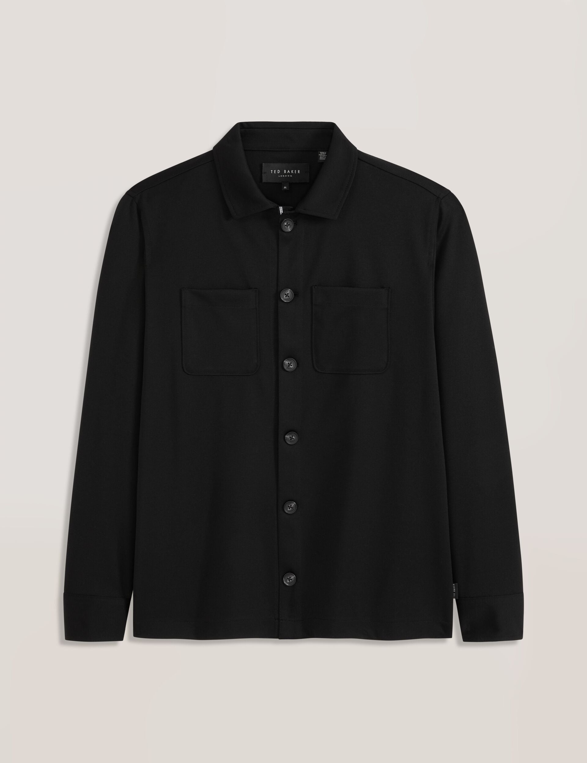 Ted Baker BUTTON FRONT SHACKET Woven Button Through Shirt Jacket BLACK