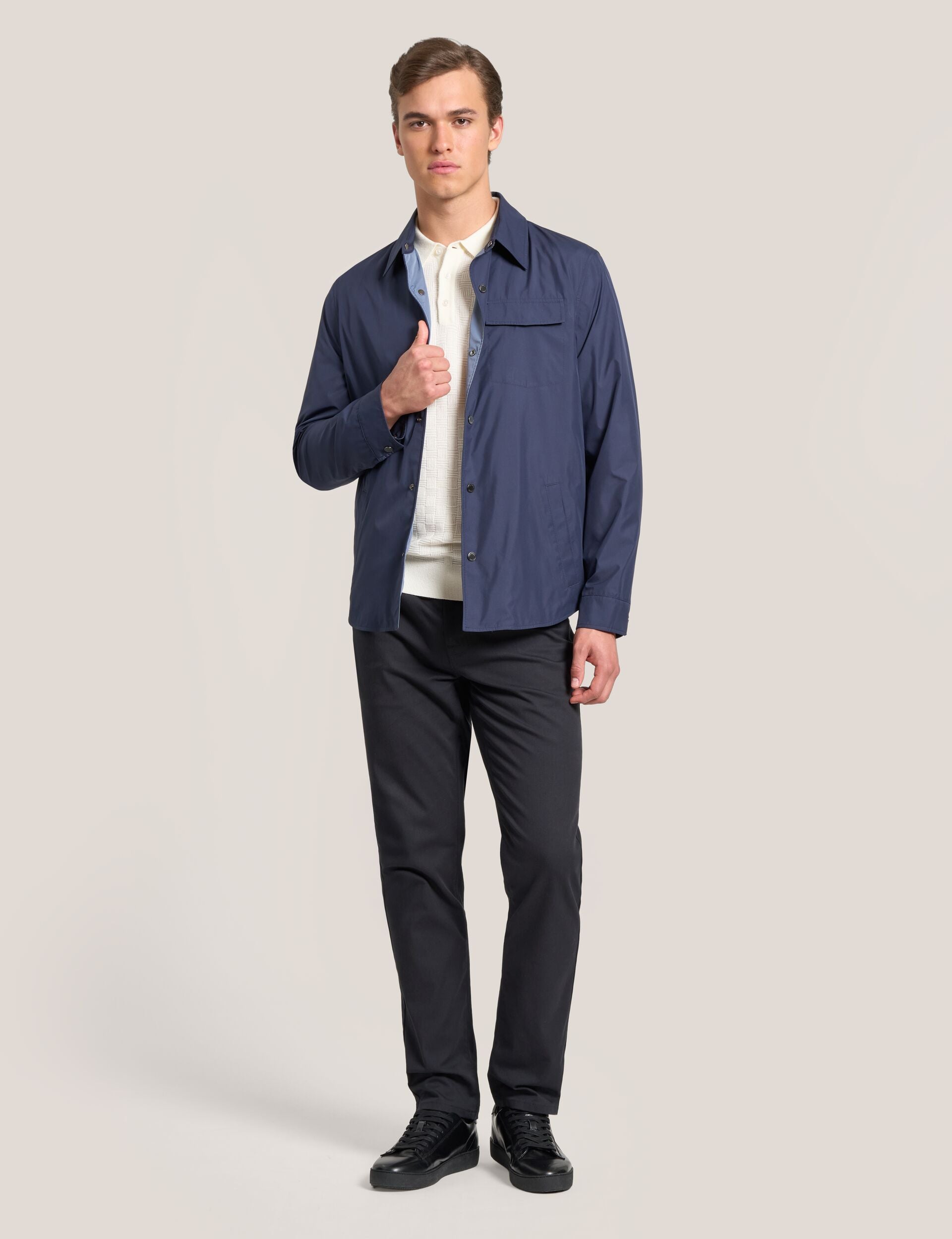 Ted Baker WALDEN Cotton Blend Coach Jacket NAVY