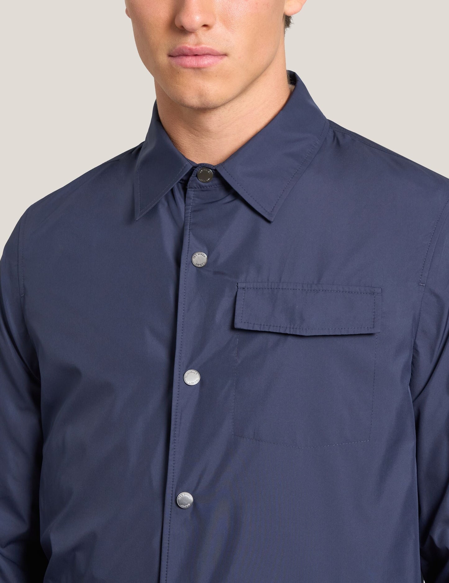 Ted Baker WALDEN Cotton Blend Coach Jacket NAVY
