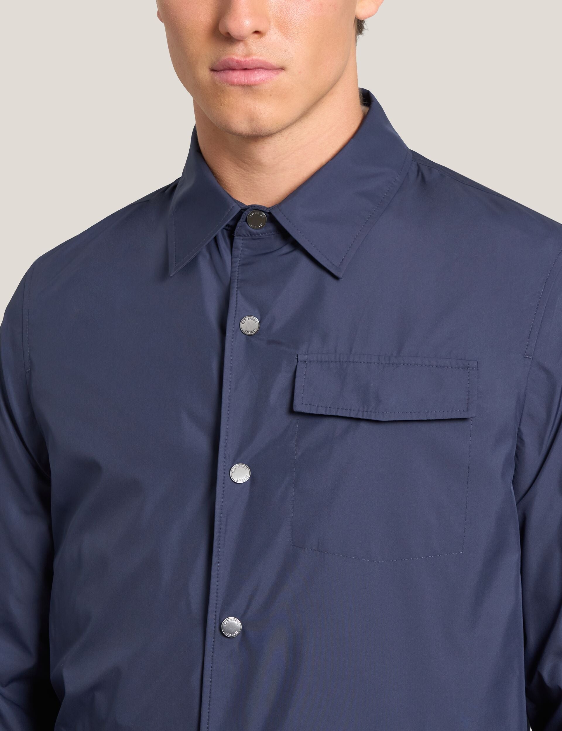 Ted Baker WALDEN Cotton Blend Coach Jacket NAVY