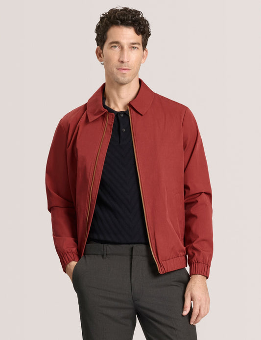 Ted Baker WINGATE Harrington Zip-Through Bomber Jacket BURNT RED