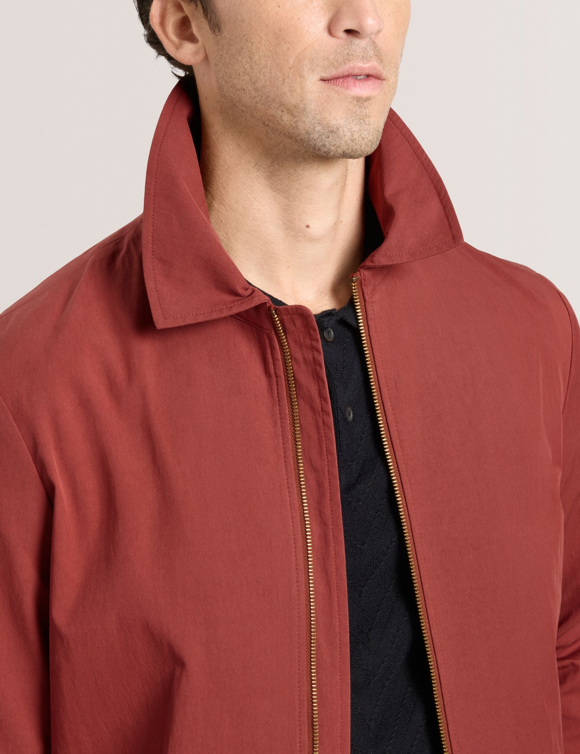 Ted Baker WINGATE Harrington Zip-Through Bomber Jacket BURNT RED