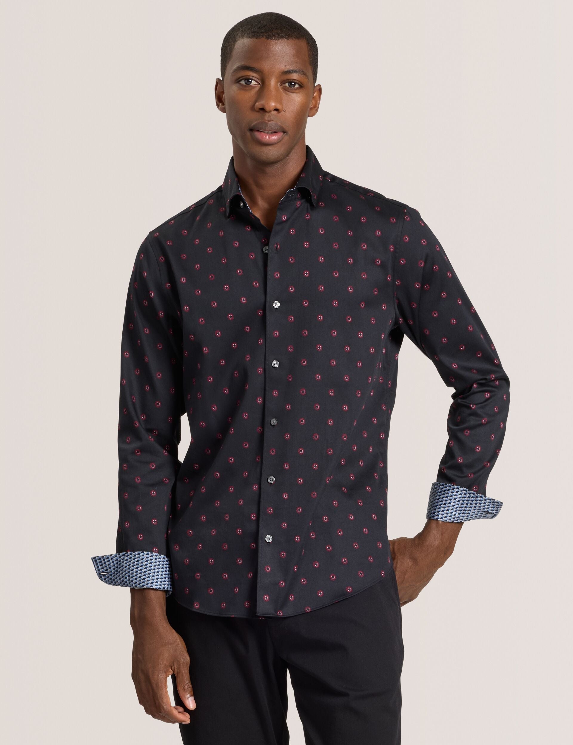 Ted Baker SOREN - Long Sleeve Daisy Print Shirt BLACK