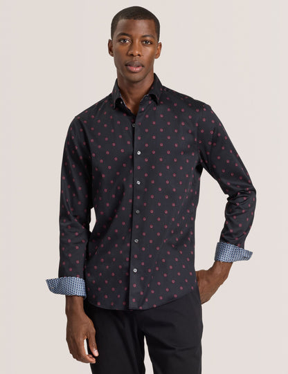 Ted Baker SOREN - Long Sleeve Daisy Print Shirt BLACK