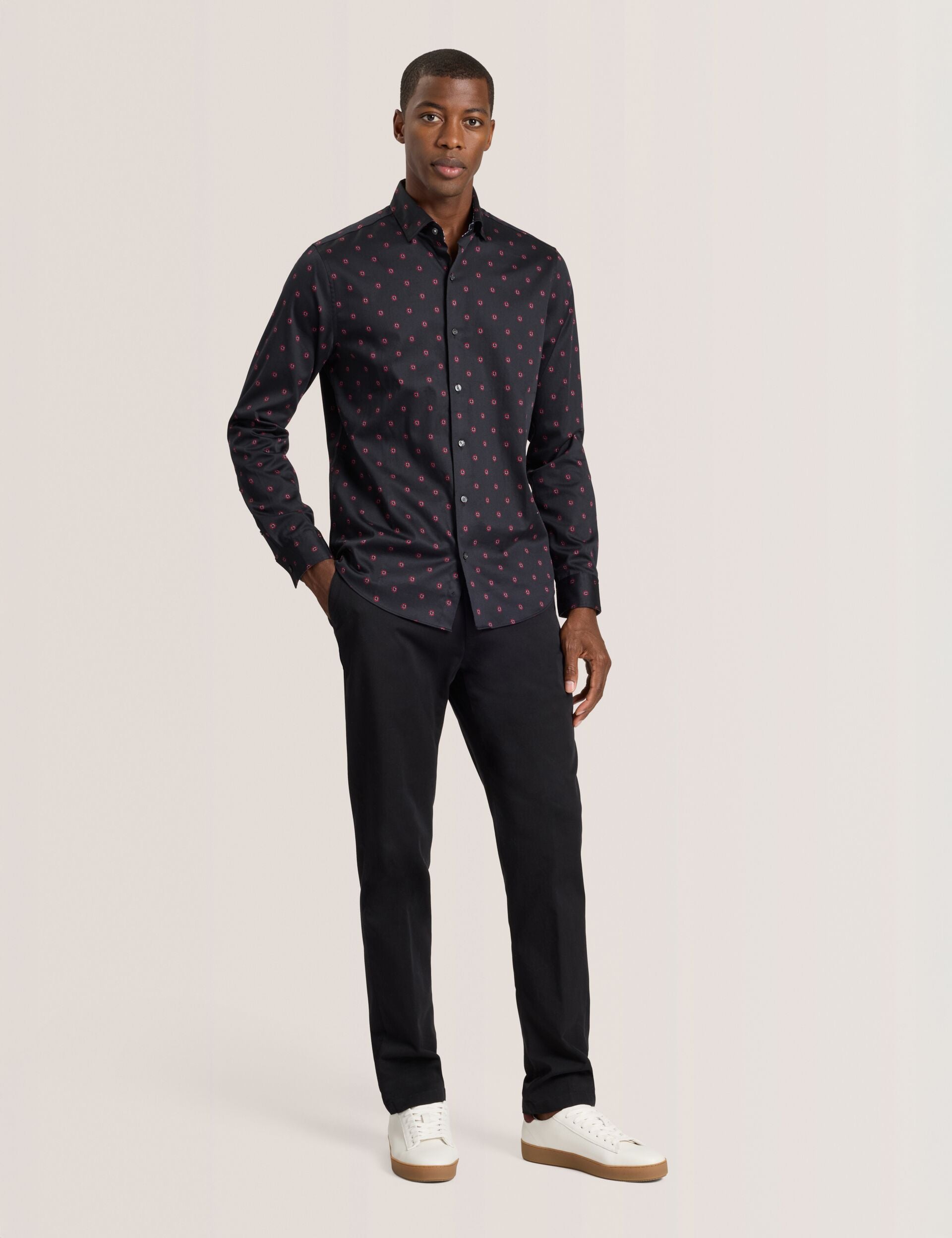 Ted Baker SOREN - Long Sleeve Daisy Print Shirt BLACK