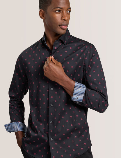Ted Baker SOREN - Long Sleeve Daisy Print Shirt BLACK
