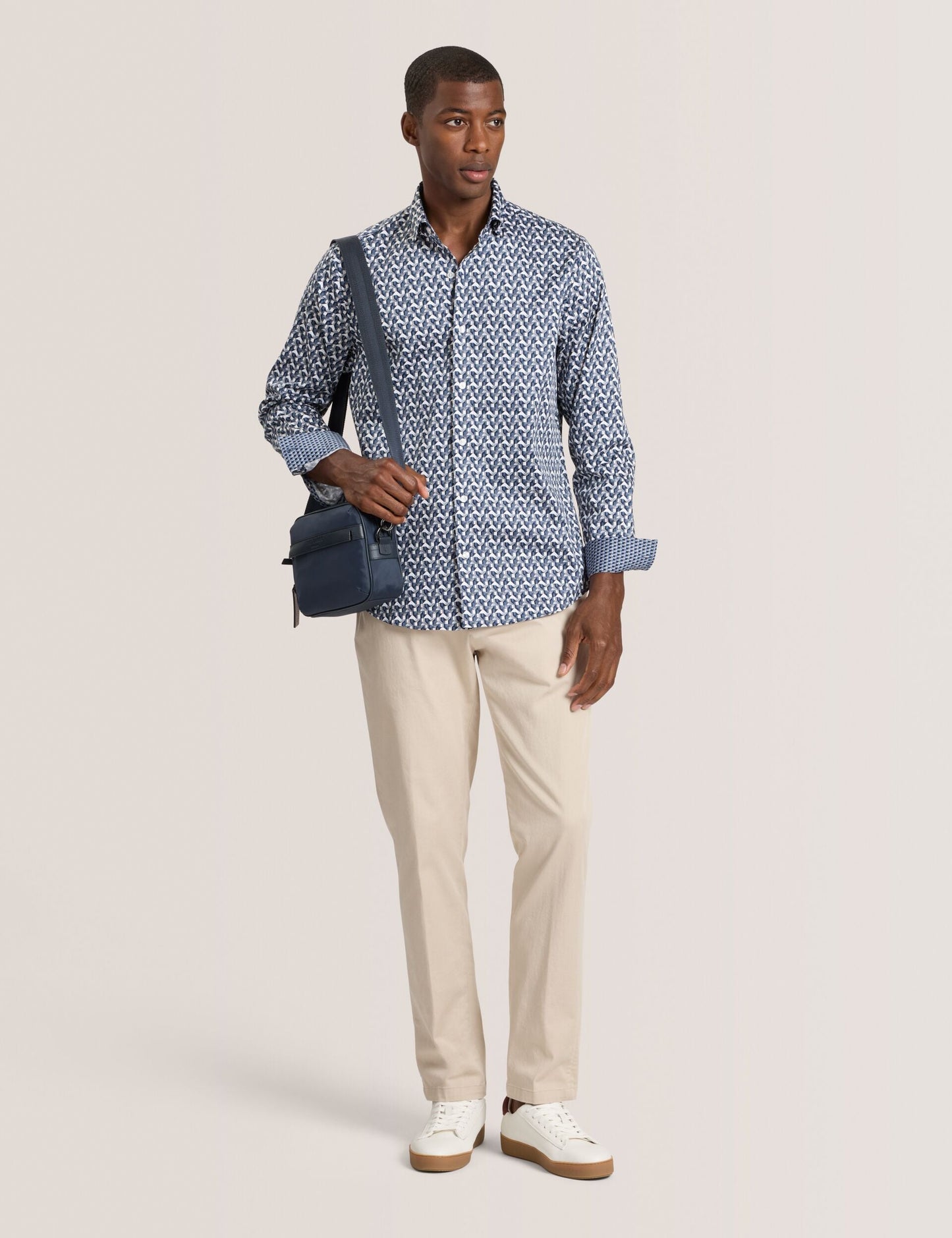 Ted Baker SOREN - Long Sleeve Archie Print Shirt DARK DENIM