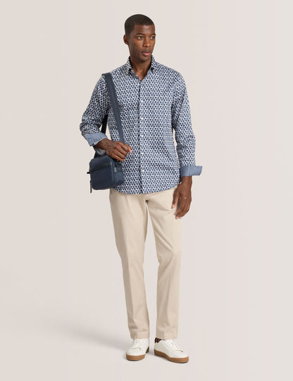 Ted Baker SOREN - Long Sleeve Archie Print Shirt DARK DENIM