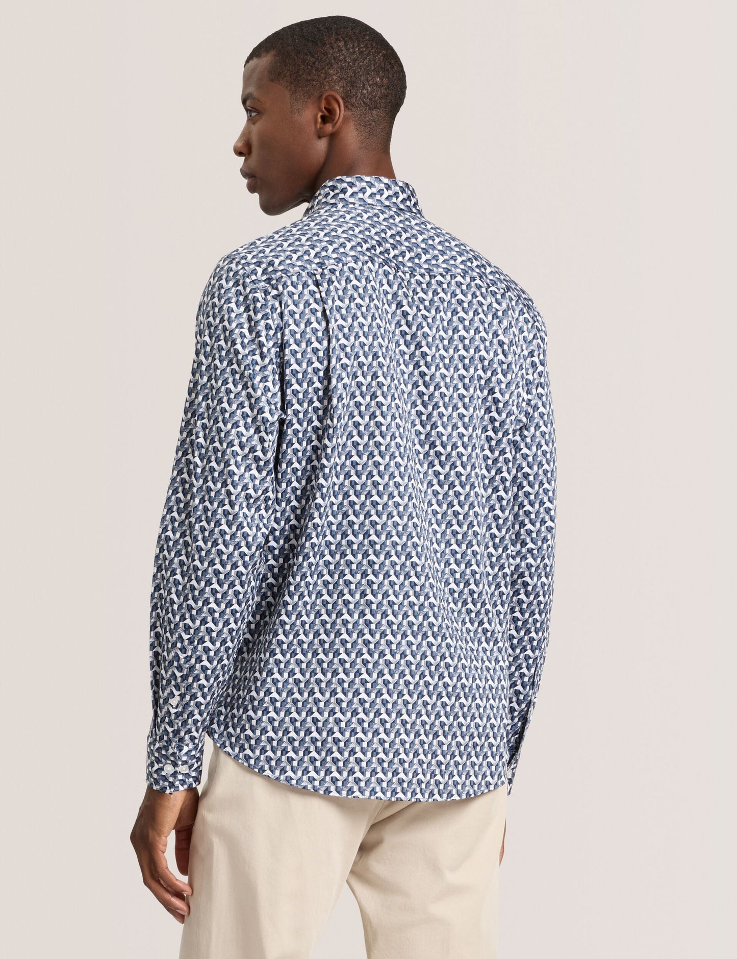 Ted Baker SOREN - Long Sleeve Archie Print Shirt DARK DENIM
