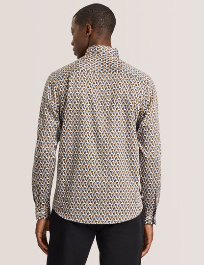Ted Baker SOREN - Long Sleeve Archie Print Shirt DULL GOLD