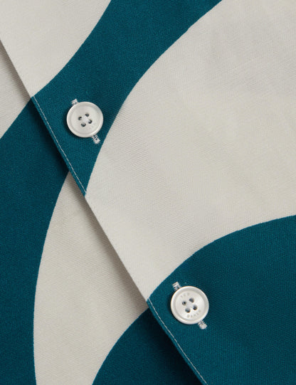 Ted Baker ROLDAN - Short Sleeve Oversized Swirl Print Shirt TURQUOISE