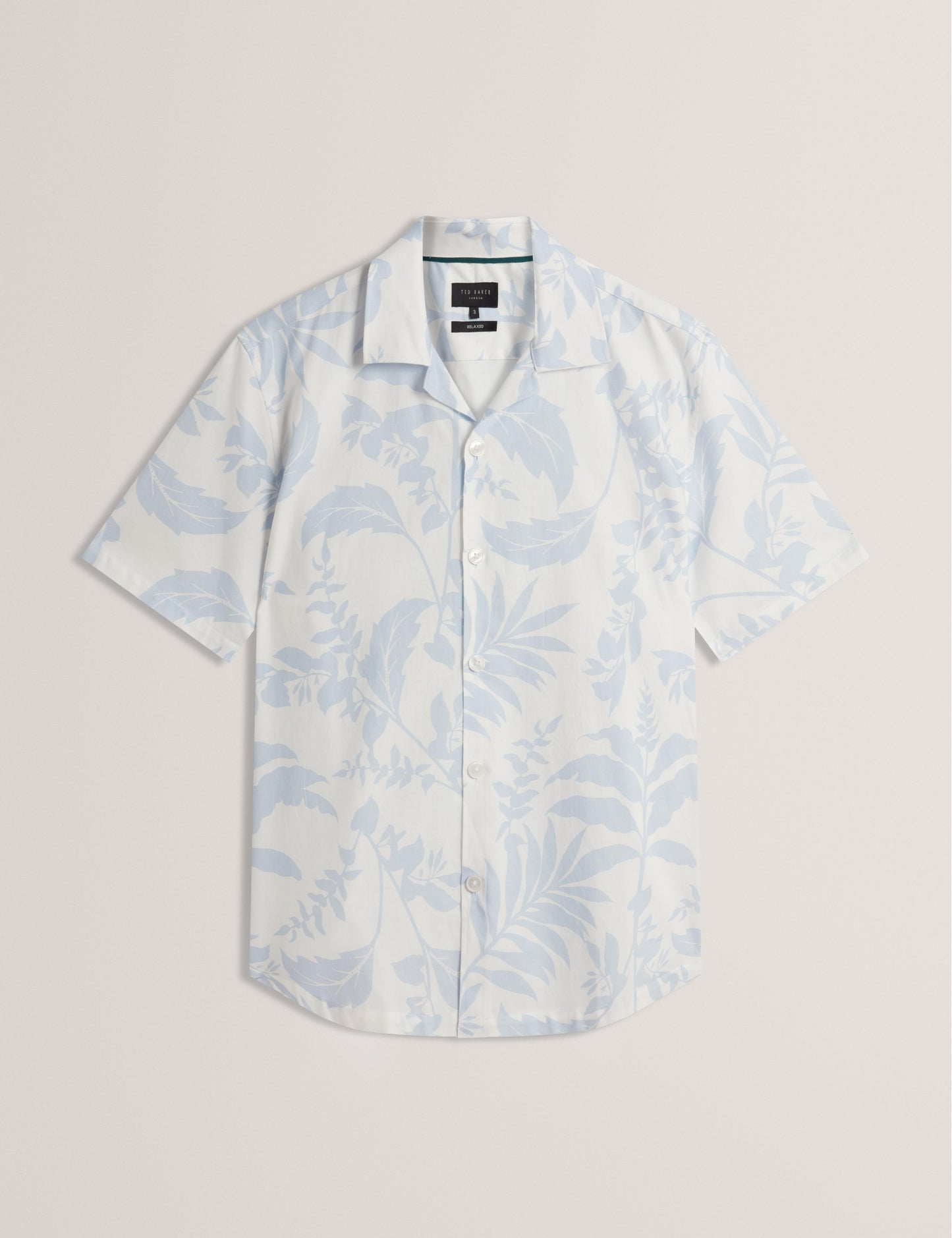 Ted Baker KITS - Short Sleeve Relaxed Floral Print Shirt LIGHT BLUE