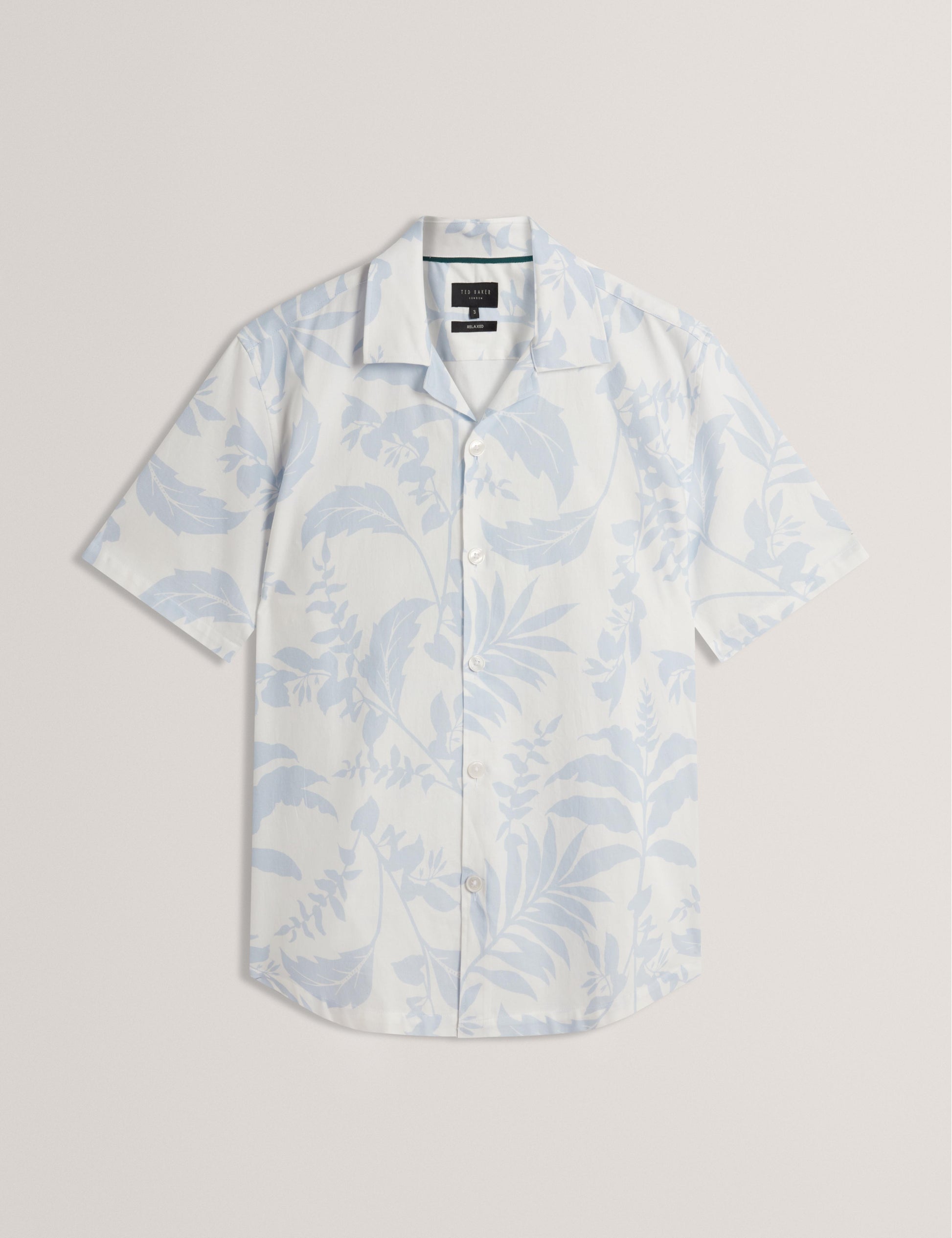 Ted Baker KITS - Short Sleeve Relaxed Floral Print Shirt LIGHT BLUE