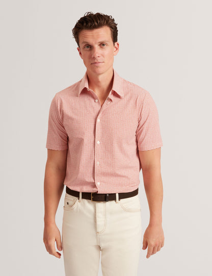 Ted Baker Orange Wavey Geo Print Short Sleeve Shirt | WAVEYS | Ted Baker BRIGHT ORANGE
