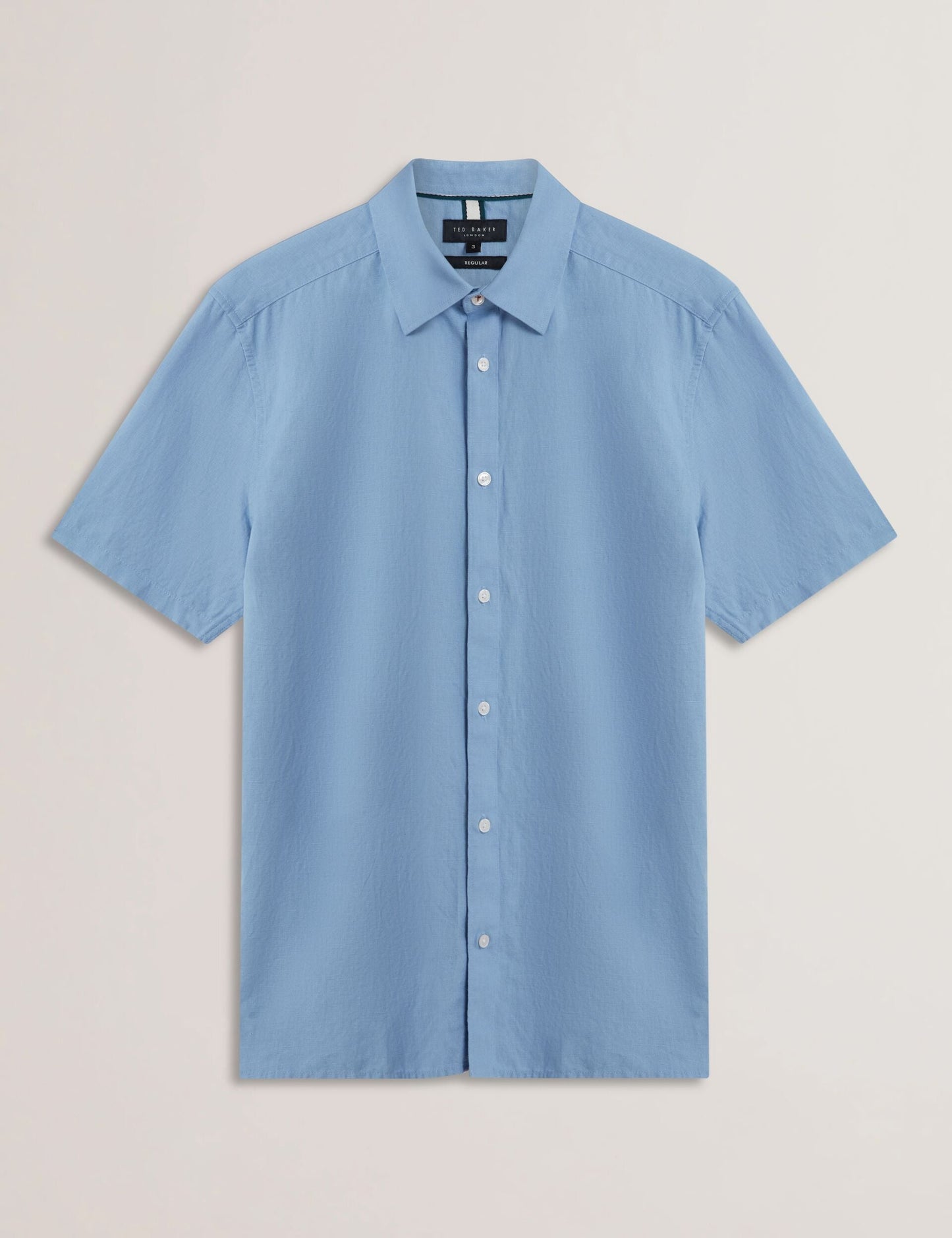 Ted Baker ZEFRE - Blue Short Sleeve Linen Woven Shirt LIGHT BLUE