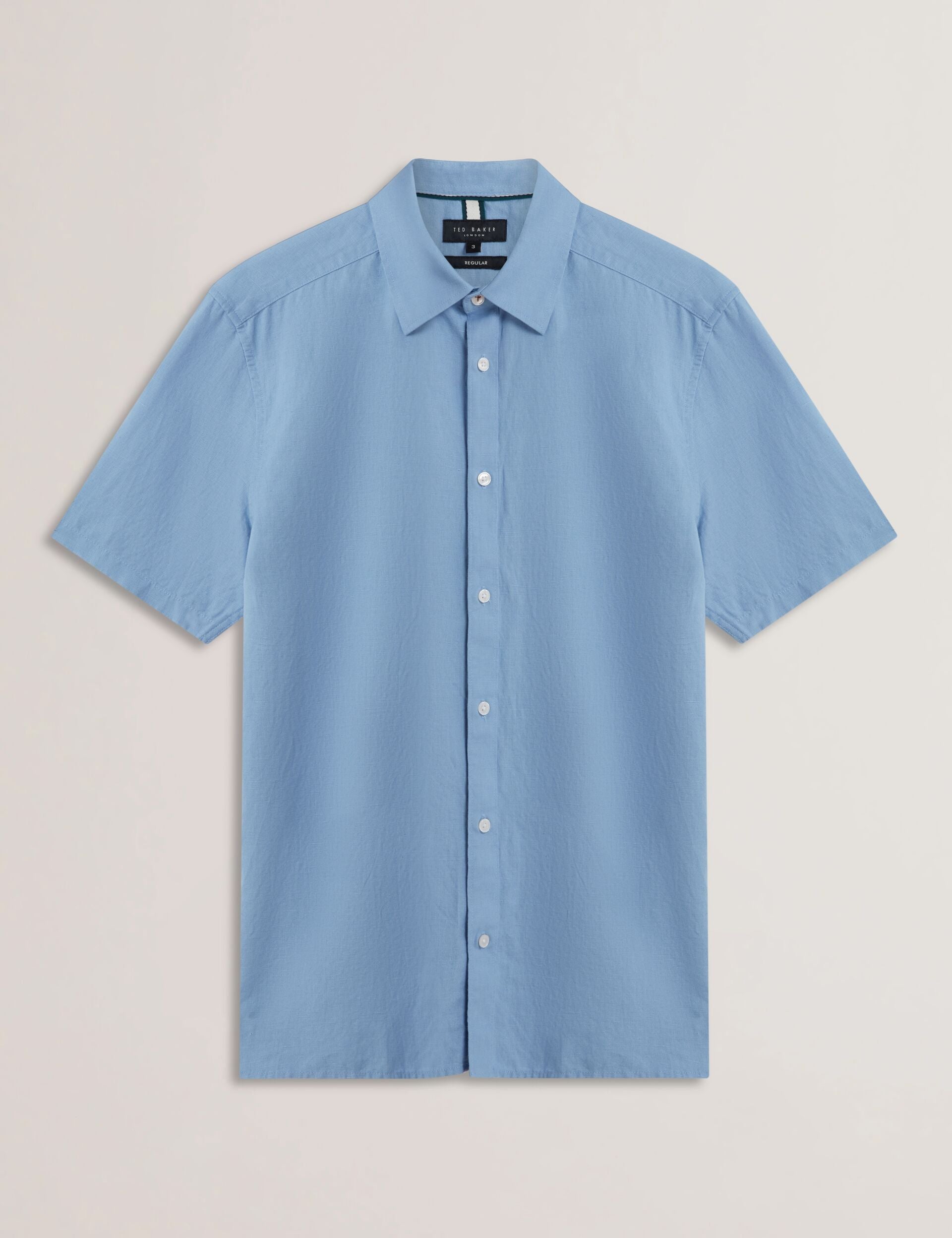 Ted Baker ZEFRE - Blue Short Sleeve Linen Woven Shirt LIGHT BLUE