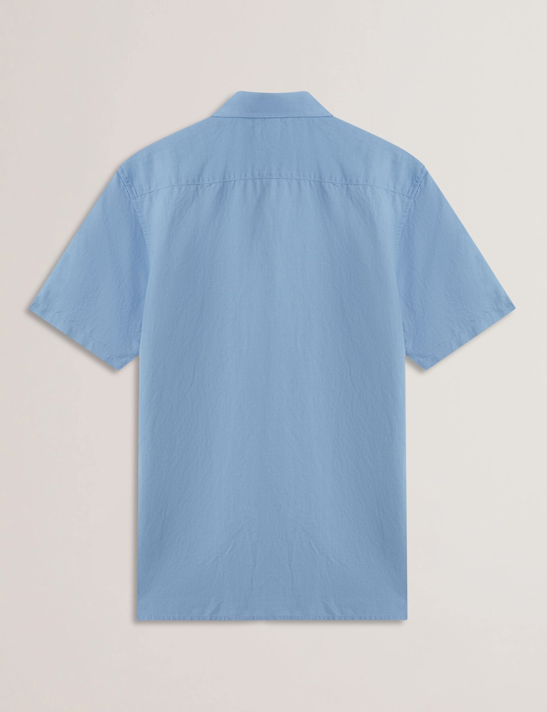 Ted Baker ZEFRE - Blue Short Sleeve Linen Woven Shirt LIGHT BLUE