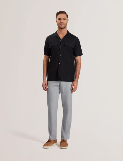 Ted Baker WHETHER - Short Sleeve Regular Fit Double Pocket Shirt BLACK