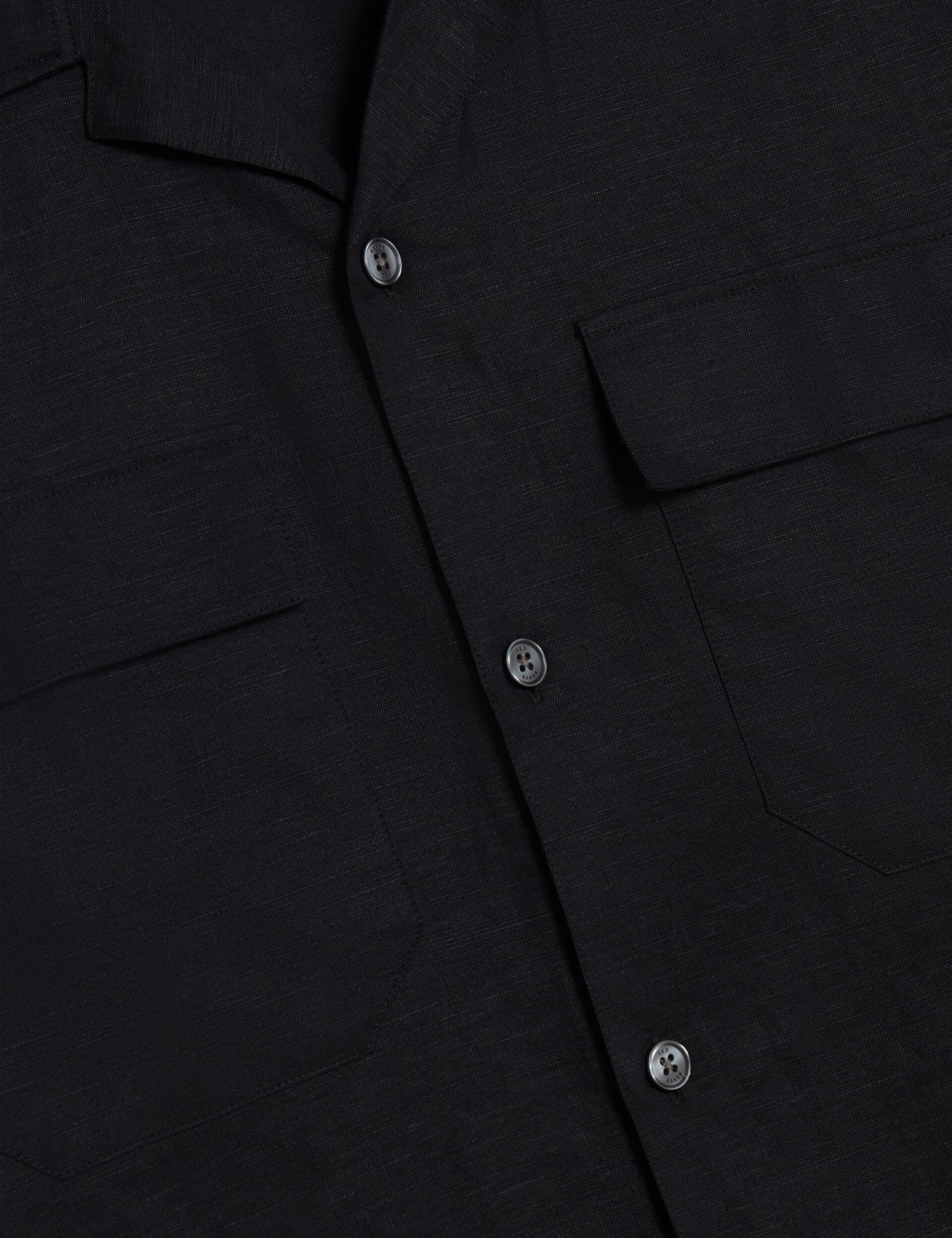 Ted Baker WHETHER - Short Sleeve Regular Fit Double Pocket Shirt BLACK