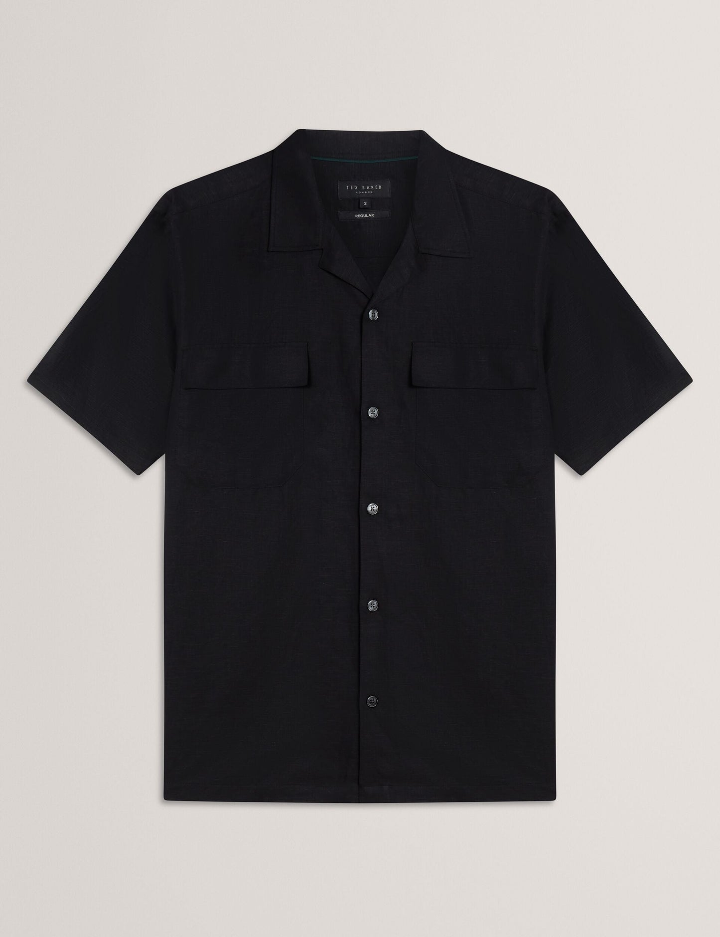 Ted Baker WHETHER - Short Sleeve Regular Fit Double Pocket Shirt BLACK