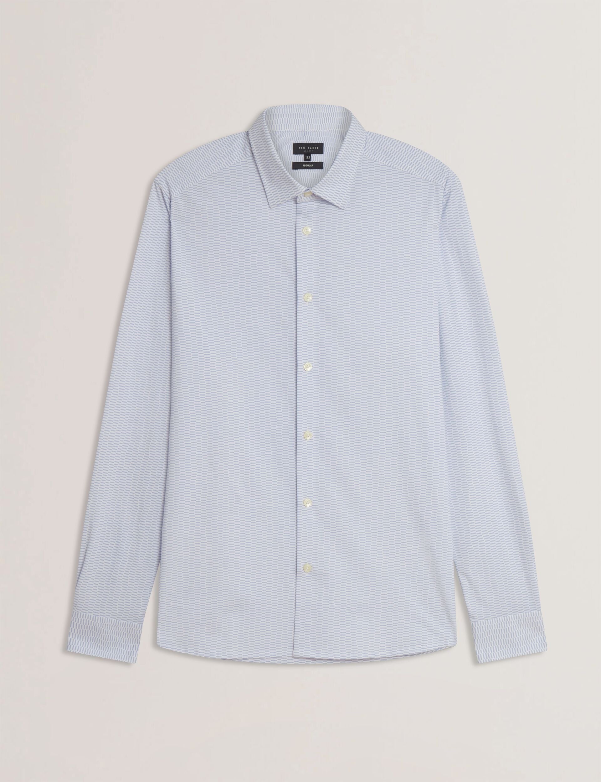 Ted Baker WAVEY - Long Sleeve Geo Print Shirt PALE BLUE