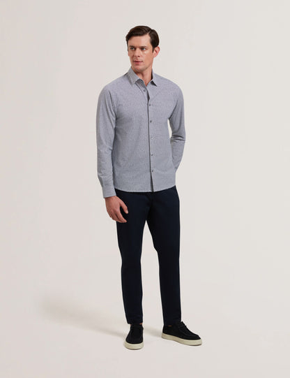 Ted Baker WAVEY - Long Sleeve Geo Print Shirt BLACK