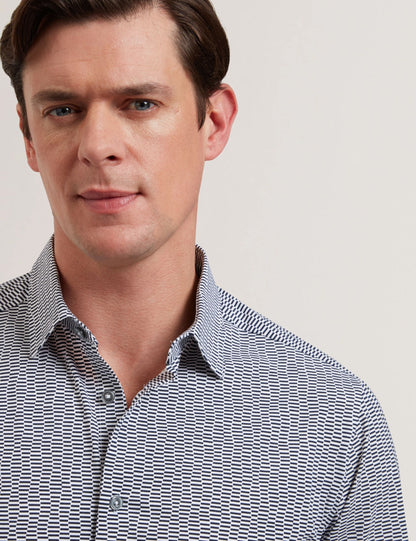 Ted Baker WAVEY - Long Sleeve Geo Print Shirt BLACK