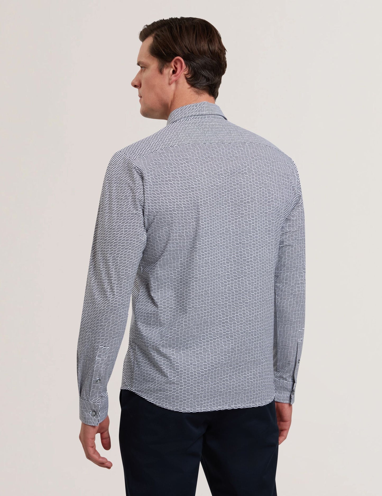 Ted Baker WAVEY - Long Sleeve Geo Print Shirt BLACK