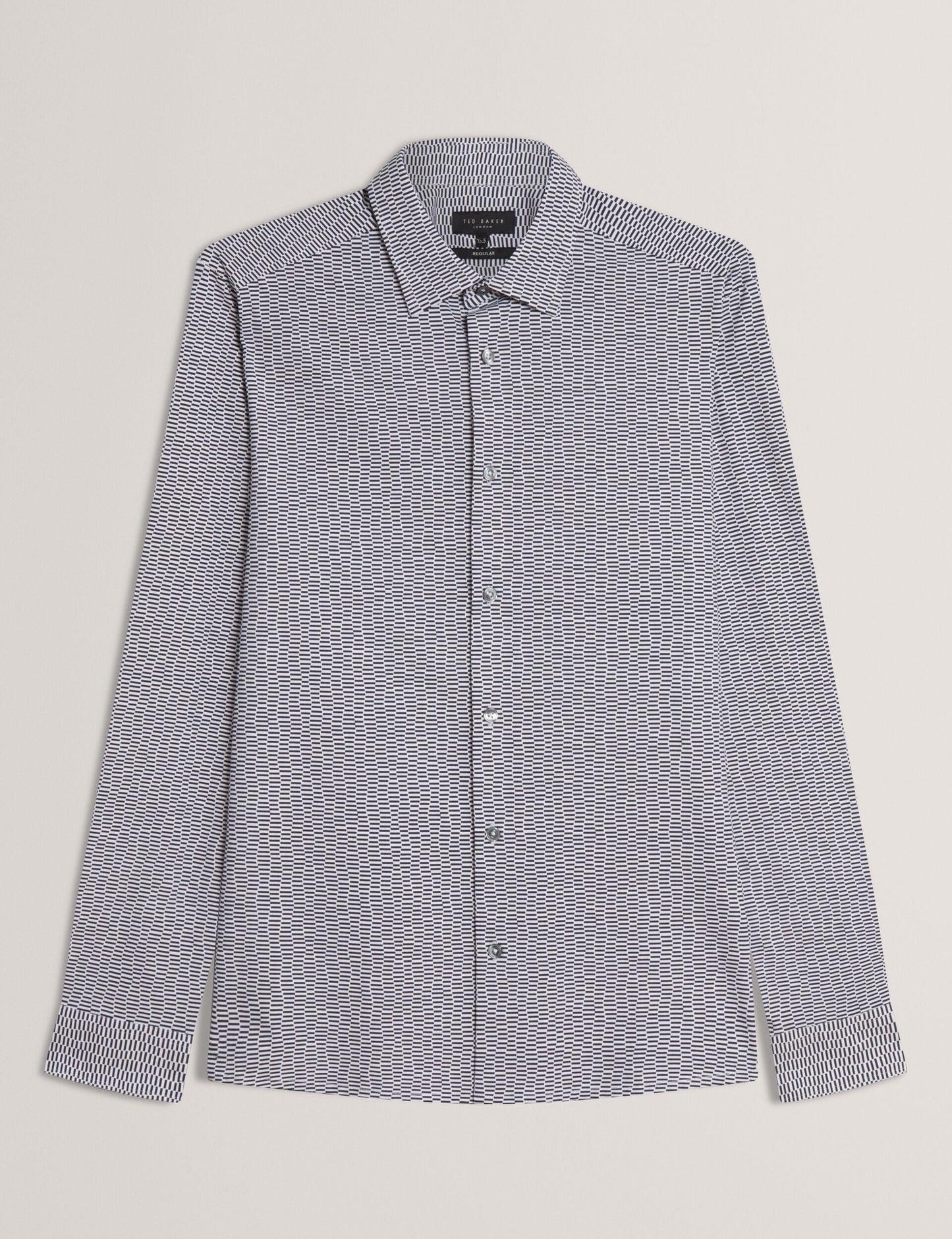 Ted Baker WAVEY - Long Sleeve Geo Print Shirt BLACK