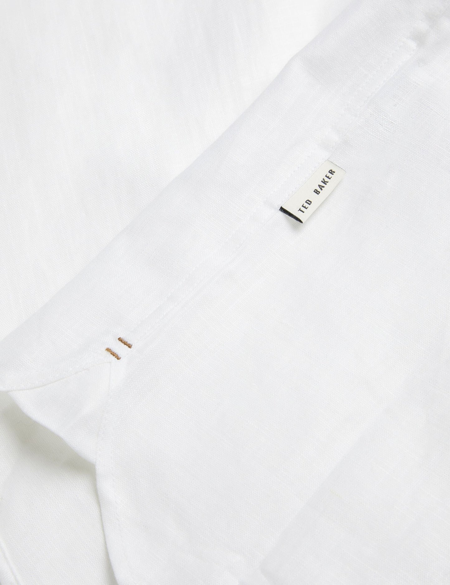 Ted Baker ROMEOS - White Regular Fit Cotton Linen Long Sleeve Shirt WHITE