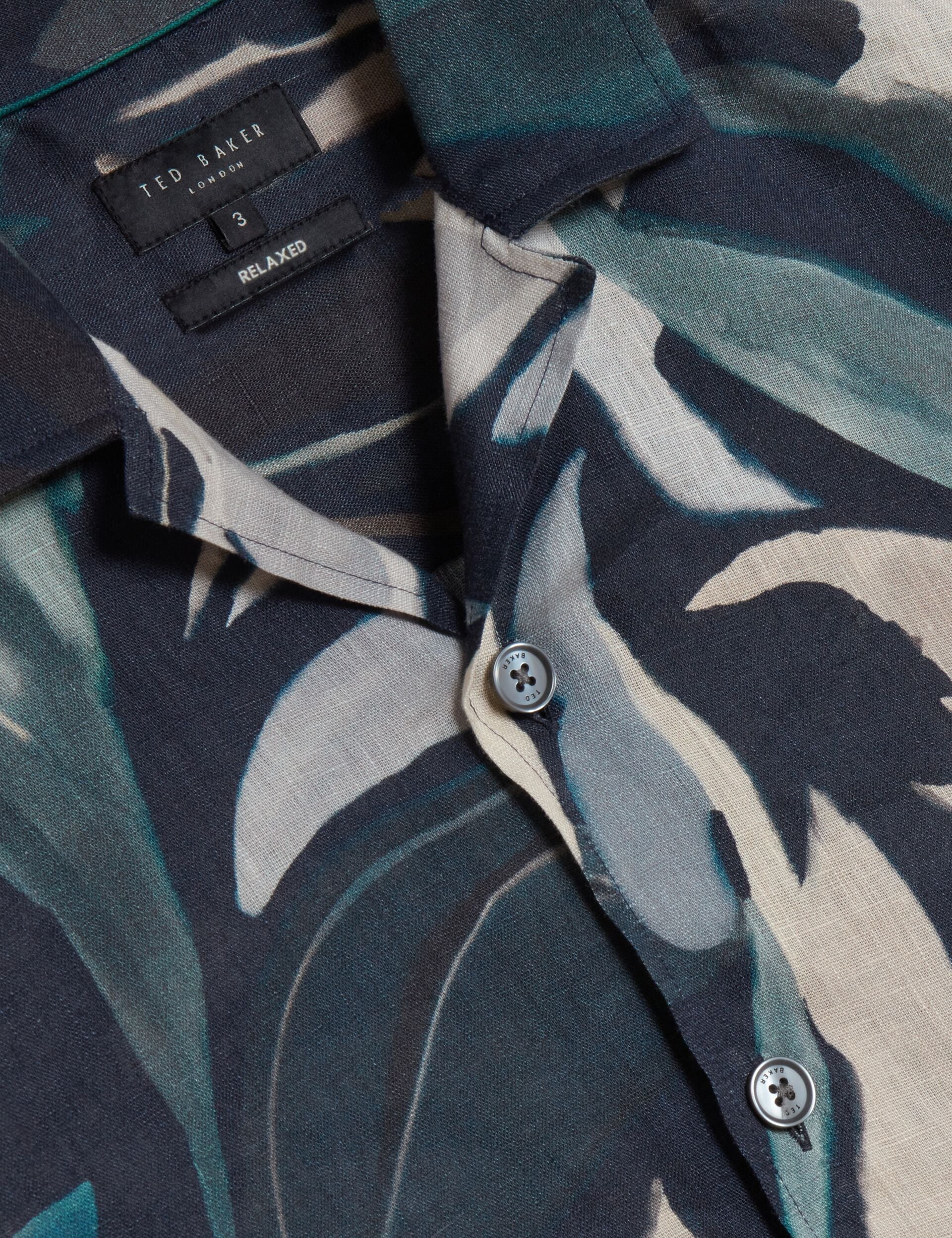 Ted Baker ROGNSKI - Relaxed Floral Short Sleeve Linen Shirt MULTICOLOUR