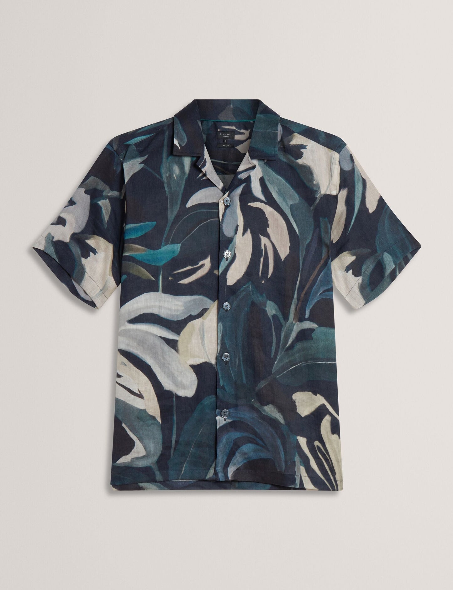 Ted Baker ROGNSKI - Relaxed Floral Short Sleeve Linen Shirt MULTICOLOUR