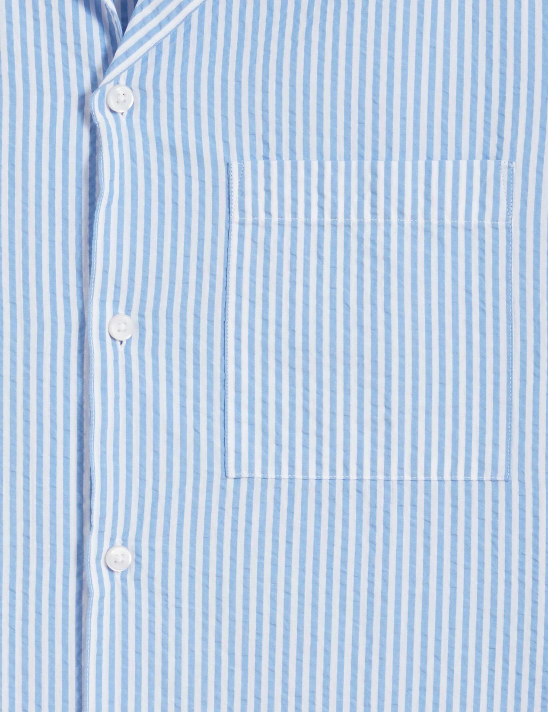 Ted Baker ELLYSON - Striped Seersucker Relaxed Cotton Shirt SKY BLUE