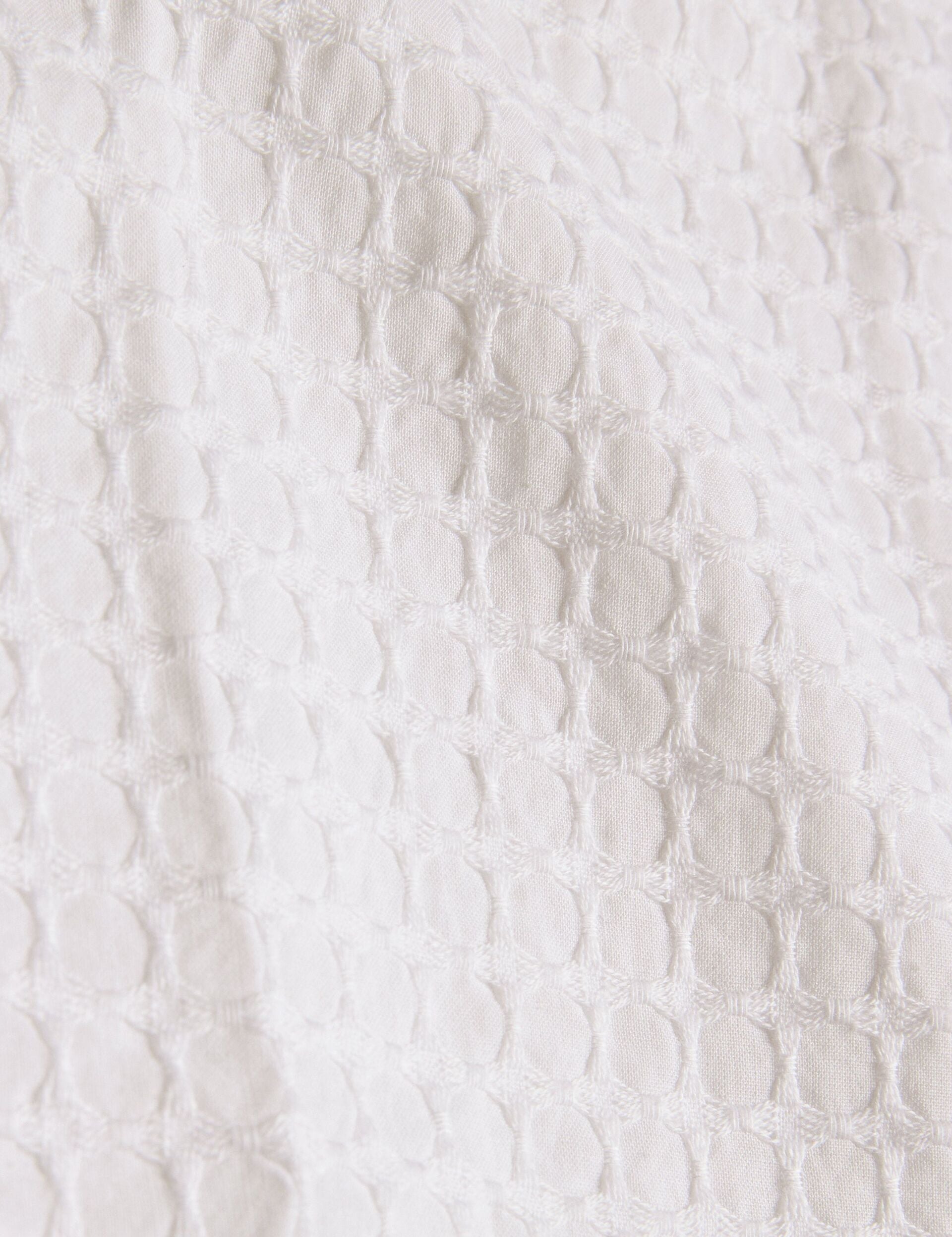 Ted Baker OISE - Textured Grid Cotton Short Sleeve Shirt WHITE